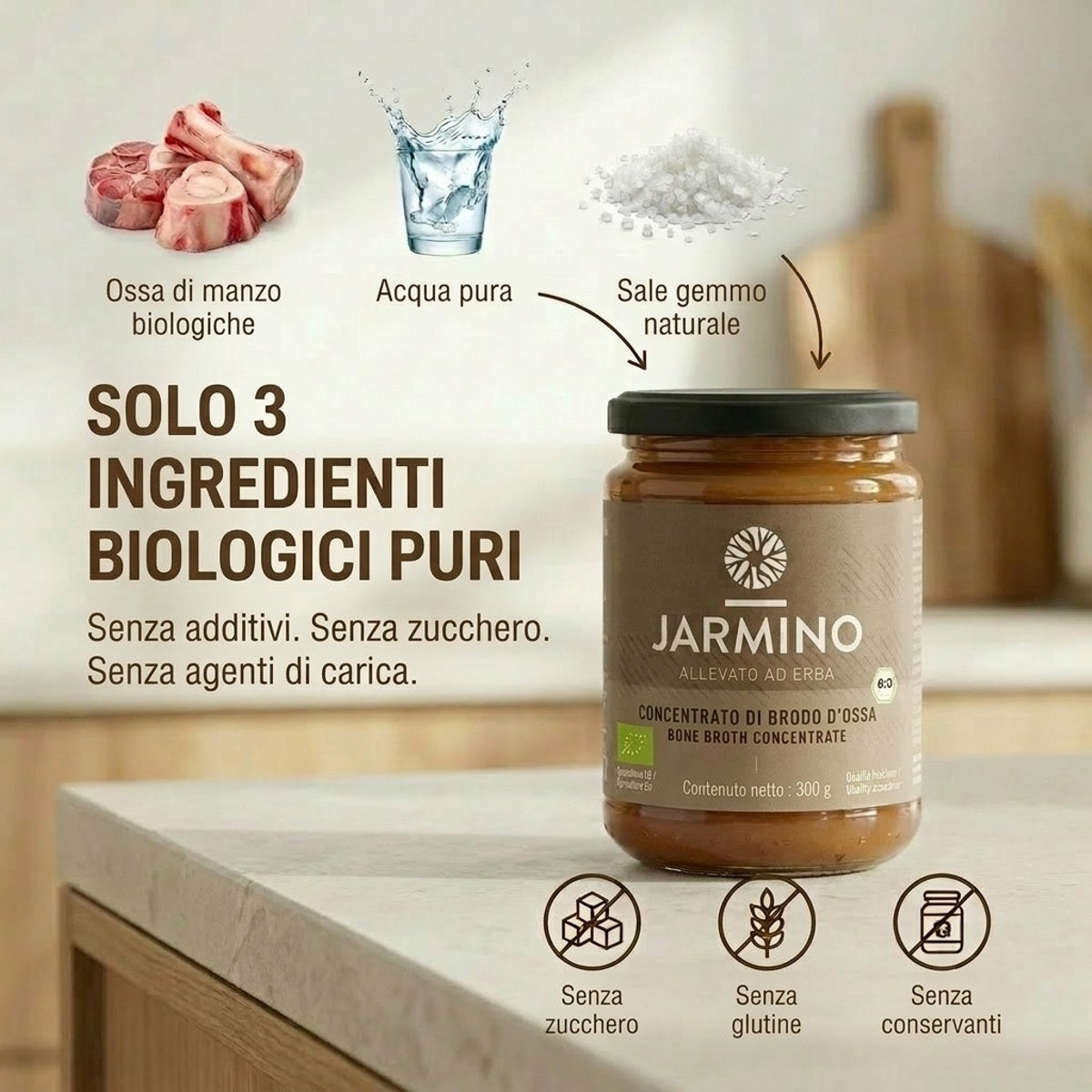 Brodo di ossa concentrato di manzo (440 g)