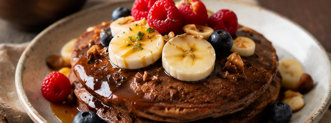 Pancake cioccolato e banana con Collagene biologico