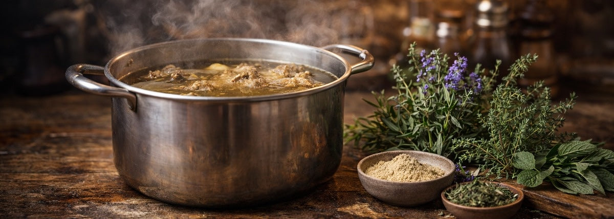 Brodo di ossa secondo Hildegard von Bingen: la ricetta della “Brodo Hildegard” con bertram, timo serpillo e issopo