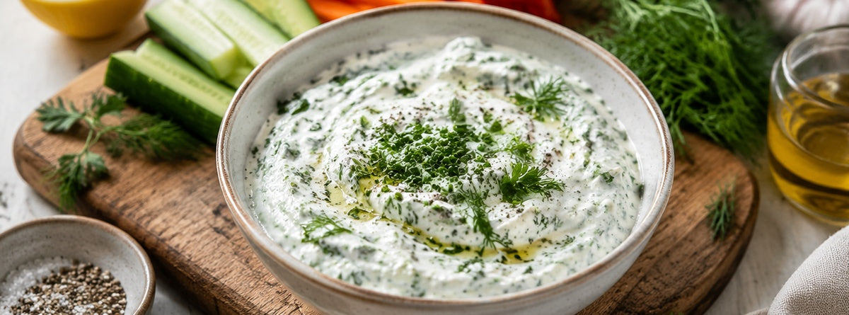 Dip alle erbe ricco di proteine e collagene